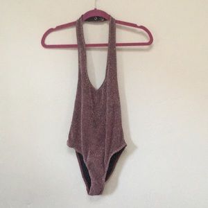 Out From Under Urban Outfitters Metallic Bodysuit